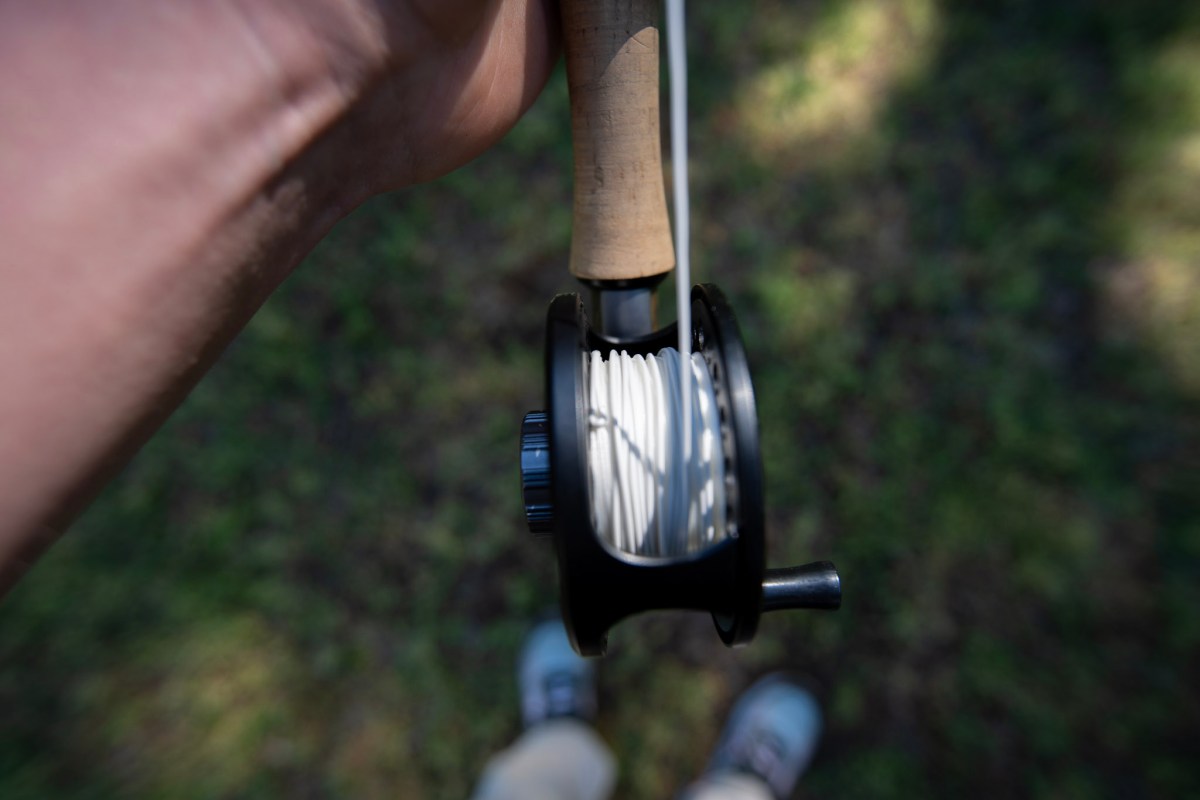Fly line on a fly reel.