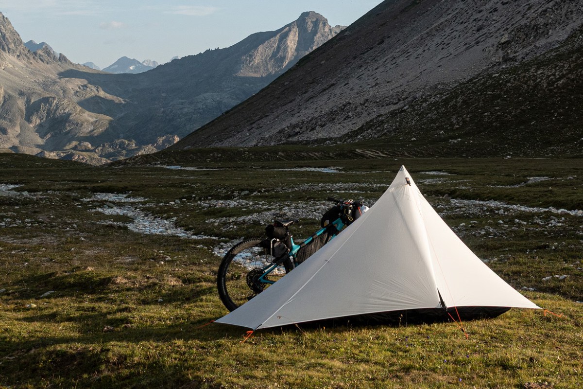 apex-1 bikepacking tent in mountains
