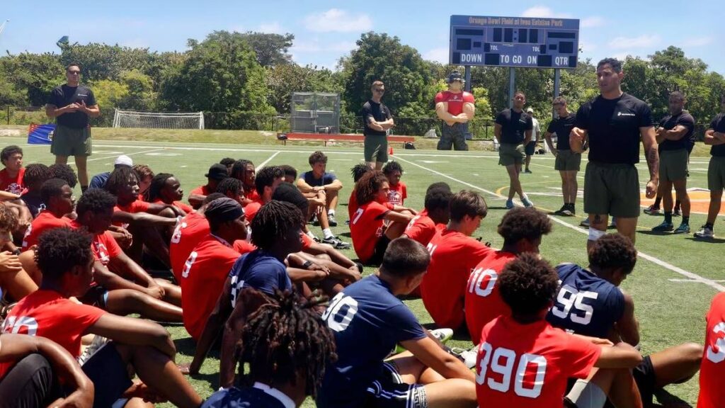 Free Football Camp Uses Marine Corps Training to Build Future Leaders