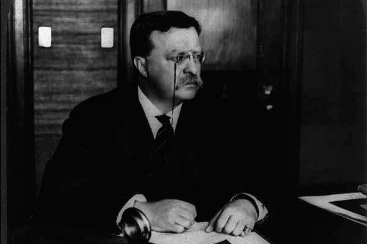 black and white photo of theodore roosevelt