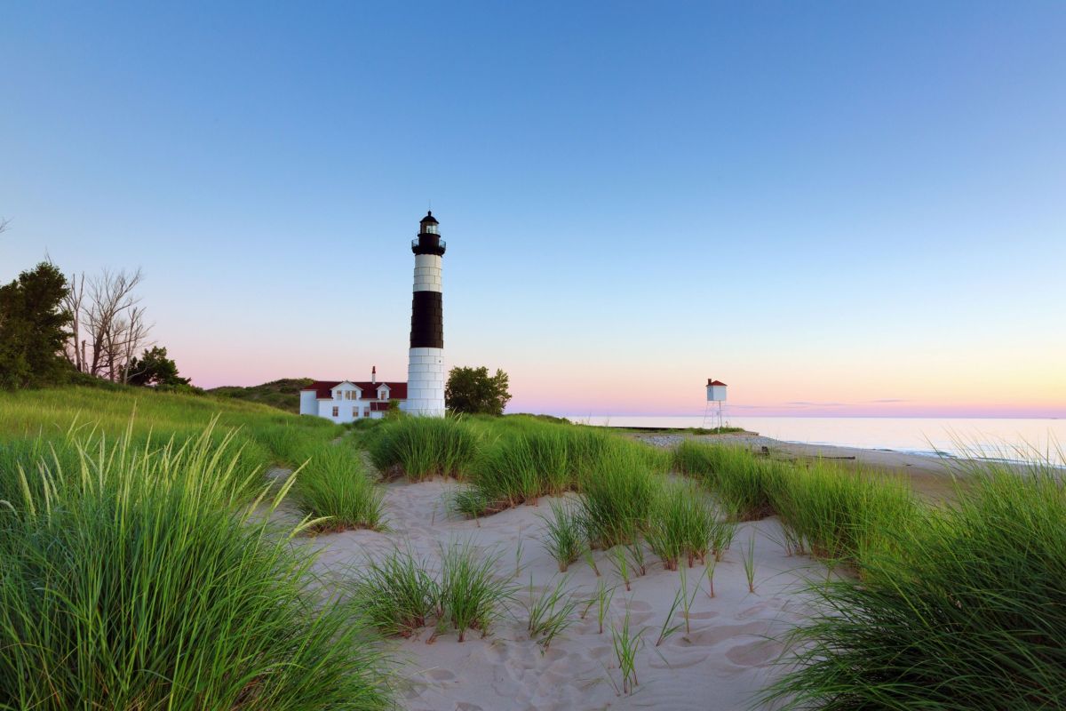 lighthouse at sunset