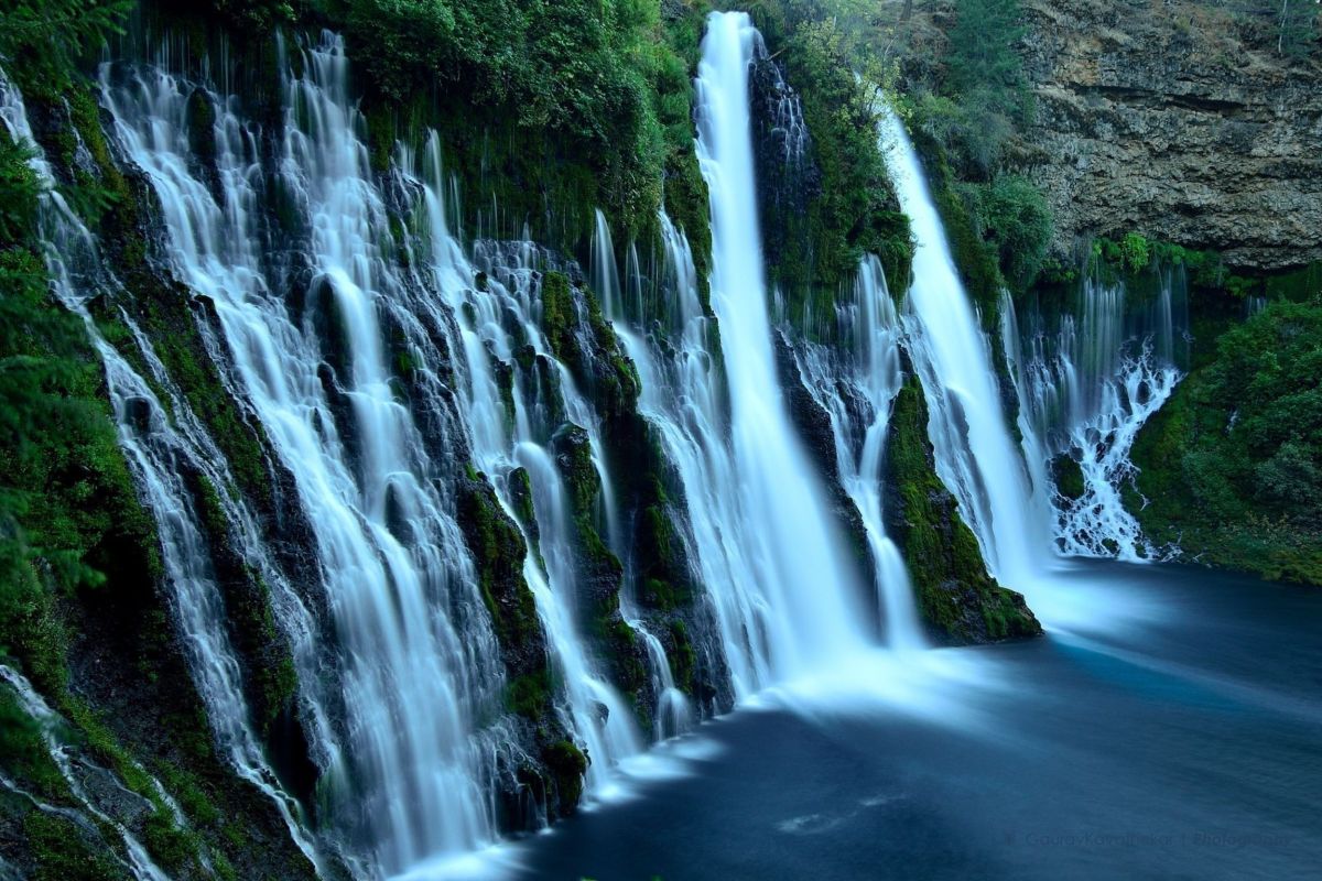 series of waterfalls downhill 