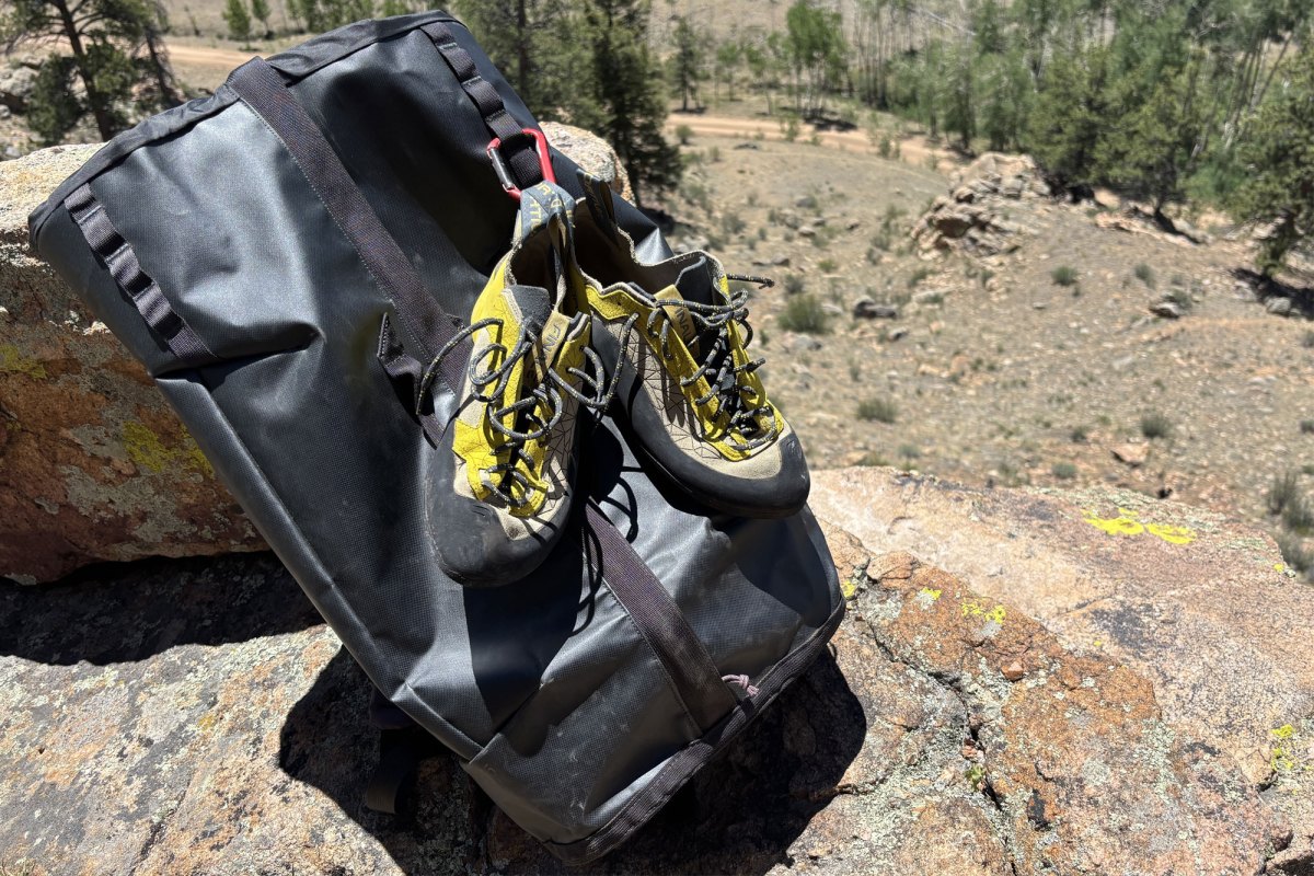 La Sportiva Finale on a backpack close-up