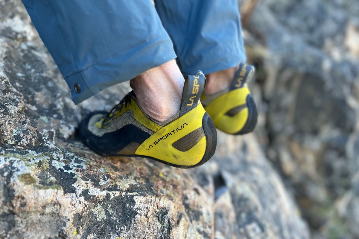 La Sportiva Finale close up during rock climbing