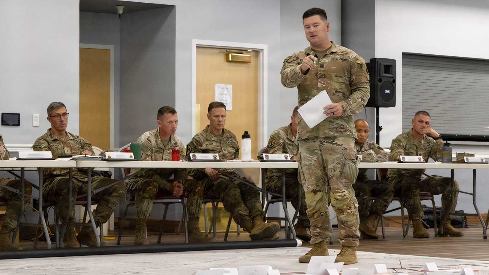 U.S. Army Leaders attend a Combined Arms Rehearsal for Project Convergence Capstone 6