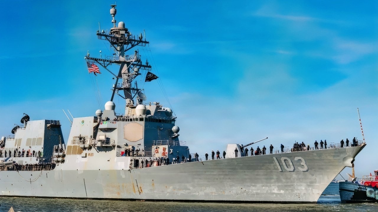 (Feb. 3, 2026) - The Arleigh Burke-class guided missile destroyer USS Truxtun (DDG 103) departed Naval Station Norfolk for a scheduled deployment on Feb. 3, 2026. The ship’s company includes approximately 300 Sailors, with an additional 26 embarked air wing personnel assigned to the “Valkyries” of Helicopter Maritime Strike Squadron 50. U.S. 2nd Fleet, reestablished in 2018 in response to the changing global security environment, develops and employs maritime ready forces to fight across multiple domains in the Atlantic and Arctic in order to ensure access, deter aggression and defend U.S., allied, and partner interests. (U.S. Navy photo by Mass Communication Specialist 2nd Class Derek Cole)
