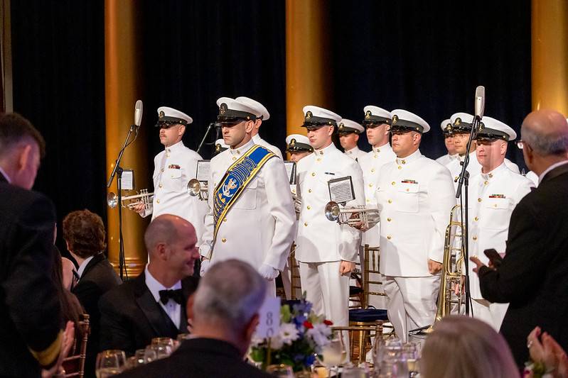 Currently serving naval officers join veterans of the sea services for the Lone Sailor Awards dinner in Washington, D.C. (U.S. Navy).